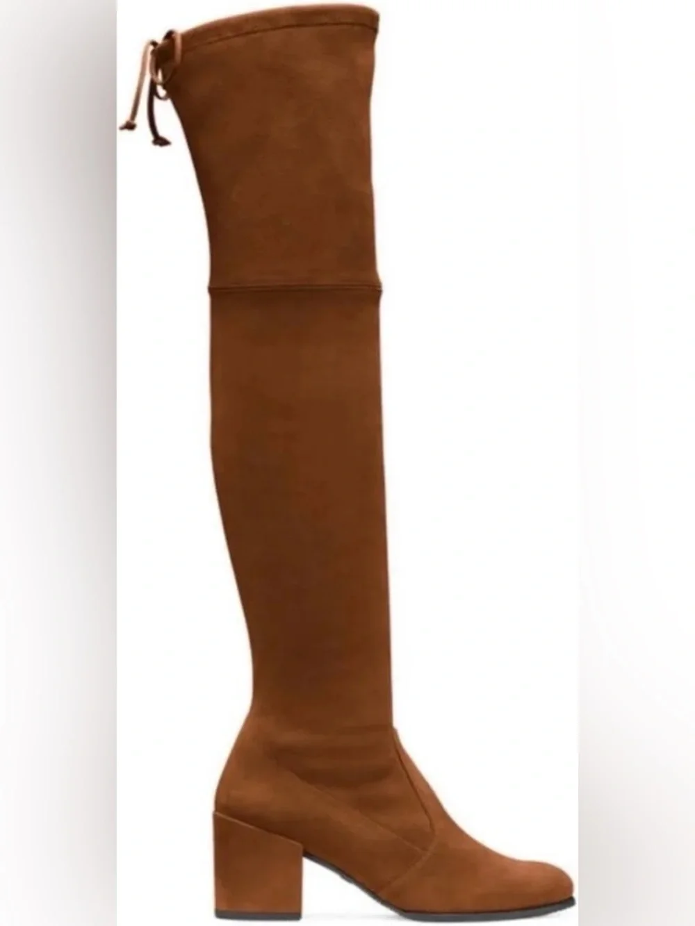 Stuart Weitzman Brown Suede Over-the-Knee Block Heel Boots – Size 9.5M
